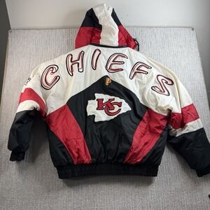 Vintage Kansas City Chiefs Puffer Jacket Spellout Mens Size XXL